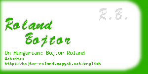 roland bojtor business card